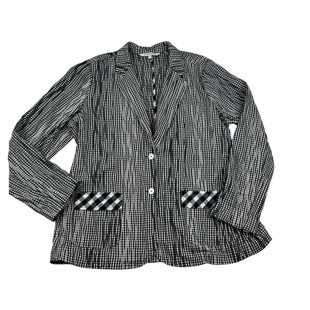 Foxcroft Gingham Classic Print Lightweight Jacket/Blazer Women's Size 12